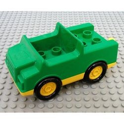 2218c01-6G DUPLO Auto met gele basis (PAKKETPOST) groen gebruikt *