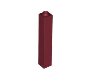 2453a-59 Steen 1x1x5 OPEN nop rood, donker NIEUW *5K0000