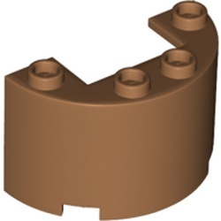 24593-150 Cylinder, half 2x4x2 met uitsnede 1x2 caramel, midden NIEUW *