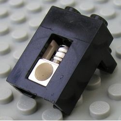 2605c01-11G Steen 1x2x2 1.3 met veertje (Shock Absorber) zwart gebruikt *