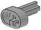 2853-9 Technic Engine Crankshaft (m. aspin) lichtgrijs (klassiek) NIEUW *1D000