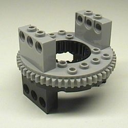 2856c03-11 Technic Draaischijf type 1 Zwarte boven lichtblauwgrijze top zwart NIEUW *5D000