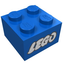 3003pb008-7G Steen 2x2 LEGO open O blauw gebruikt *5V10-03