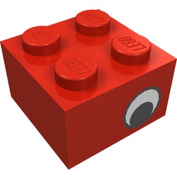3003pe2-5G Steen 2x2 oog beide zijden rood gebruikt *5V10-02