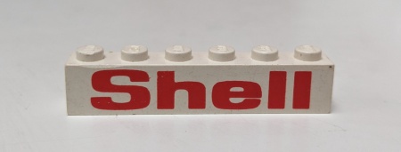 3009pb004-1G Steen 1x6 Shell dikke letters wit gebruikt *5V06-01