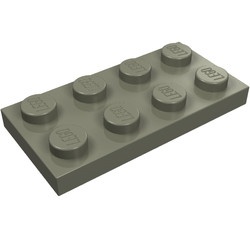 3020-10 Platte plaat 2x4 donker, grijs (klassiek) NIEUW *1B204