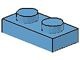 3023-42G Platte plaat 1x2 blauw, midden gebruikt *1B367