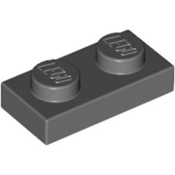 3023-85G Platte plaat 1x2 grijs, donker (blauwachtig) gebruikt *1B368