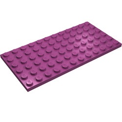 3028-71G Platte plaat 6x12 magenta gebruikt *1A045