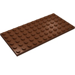 3028-88G Platte plaat 6x12 bruin, roodachtig gebruikt *1A045