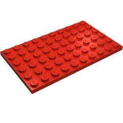 3033-5G Platte plaat 6x10 rood gebruikt *1A044