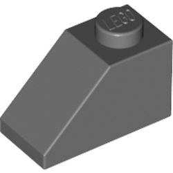 3040-85G Dakpan 45 graden 1x2 grijs, donker (blauwachtig) gebruikt *1D020