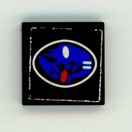 3068bpb0030-11G Tegel 2x2 Alien Ei (Sticker) zwart gebruikt *5T05-30
