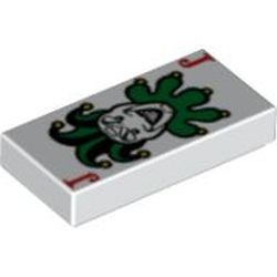 3069bpb0027-1G Tegel 1x2 met kaartspel Joker wit gebruikt *5T02-04