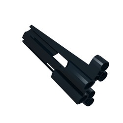 32188-11G Technic, Sierpaneel # 3 Large Long, Large Holes, Side A zwart gebruikt *5K000