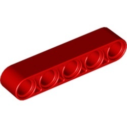 32316-5G Technic, Hefbalk 1x5 dik rood gebruikt *1DT00