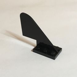 3587-11G Staart op plaat 2x3 inham zwart gebruikt *1D040
