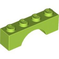 3659-34G Steen, boog 1x4x1 hoog lime gebruikt *1D051