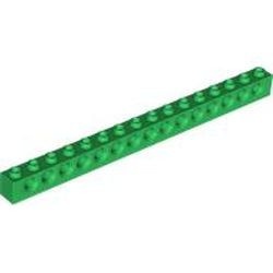 3703-6G Technic, steen 1x16 met 15 gaten groen gebruikt *1D058