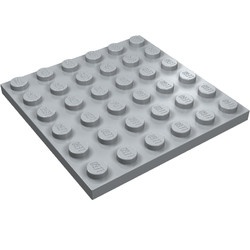 3958-86G Platte plaat 6x6 grijs, licht (blauwachtig) gebruikt *1A042