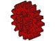 4019-5G Technic, Tandwiel 16 tanden ronde gaten rood gebruikt *0D000