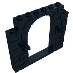 40242-11G Deurframe 1x8x6 met steenpatroon en 2 clips zwart gebruikt *