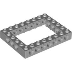 40345-86G Technic, steen 6x8 Open Center grijs, licht (blauwachtig) gebruikt *