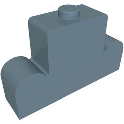 4088-55G Steen 1x4x2 centrale nop (gewelfd zijkant) blauw, zandkleurig gebruikt *