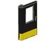4181p07-11G Trein, Deur 1x4x5 links met gele Stripe Pattern zwart gebruikt *1D0000