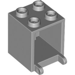 4345-86 Box 2x2x2 opening voorkant open noppen grijs, licht (blauwachtig) NIEUW *5K000