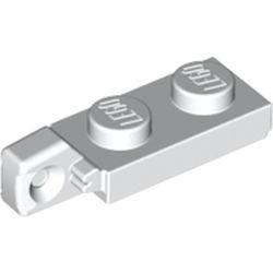 44301-1G Scharnierplaat 1x2- 1 vinger aan einde wit gebruikt *1B332