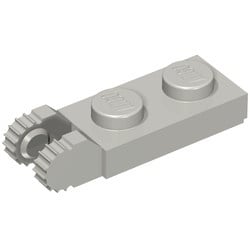 44302-86 Scharnierplaat 1x2- TWEE houders aan einde grijs, licht (blauwachtig) NIEUW *1B299
