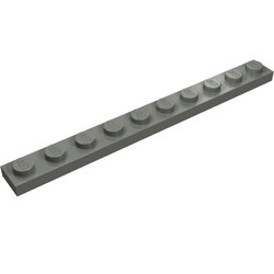 4477-85G Platte plaat 1x10 grijs, donker (blauwachtig) gebruikt *1B373