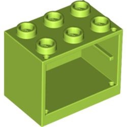 4532b-34G Kastje klein 2x3x2 OPEN noppen (zie 4533 voor deur) lime gebruikt *5K000