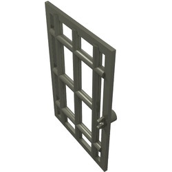 4611-10G Deur 1x6x7 Met tralies- exclusief frame donker, grijs (klassiek) gebruikt *1C030