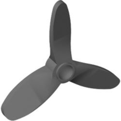 4617-85G Propellor 5,5 diameter- 3 gedraaide bladen dik grijs, donker (blauwachtig) gebruikt *1D042