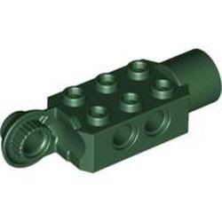 47432-80 Technic, steen 2x3 met gat and Rotation Joint Ball Half vericaal, rotation join socket groen, donker NIEUW *