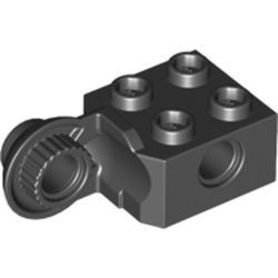 48171-11 Technic, steen 2x2 met gat en verticale rotatie halve bol zwart NIEUW *