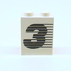 4864apx3-1G Paneel 1x2x2 met cijfer 3 wit gebruikt *0D0000