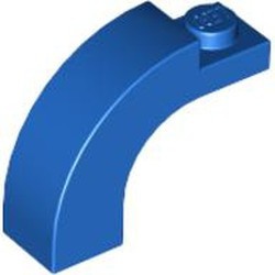 6005-7G Steen, boog 1x3x2 boven rond 1 nop bovenop blauw gebruikt *1R032