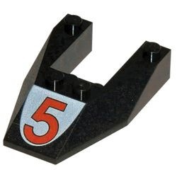 6153apb02-11G Wigsteen 6x4 met uitsnede MET nummer 5 zwart gebruikt *5V0000