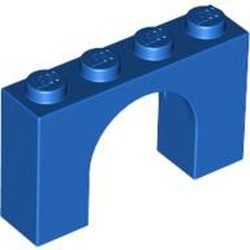 6182-7G Steen, boog 1x4x2 hoog blauw gebruikt *1D051