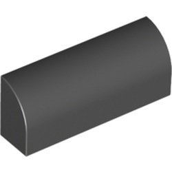 6191-11G Steen, 1x4x 1 1/3 met afgeronde top, geen noppen zwart gebruikt *1R030