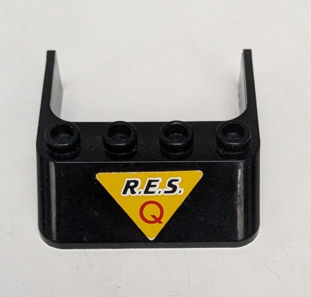 6238pb01-11G Autoruit 3x4x1 1/3 met RESQ op gele achtergrond (Sticker) zwart gebruikt *5S040