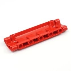 62531-5G Technic, paneel 11x3 gebogen met TWEE pingaten rood gebruikt *4T097