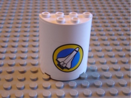 6259pb004-1G Cylinder, half 4x4x2 Space Shuttle wit NIEUW *