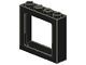 6556-11G Trein, raam 1x4x3 met gesloten noppen L+R zwart gebruikt *1C039