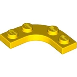 68568-3 Platte plaat 3x3 afgertond met uitsnede 2x2 afgerond geel NIEUW *5G0000