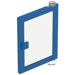 73435c01-7G Deur 1x4x5 rechts met transparant glas blauw gebruikt *1C032