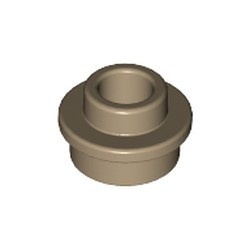 85861-69 Platte plaat 1x1 rond MET GAT IN MIDDEN crème,donker NIEUW *1B235